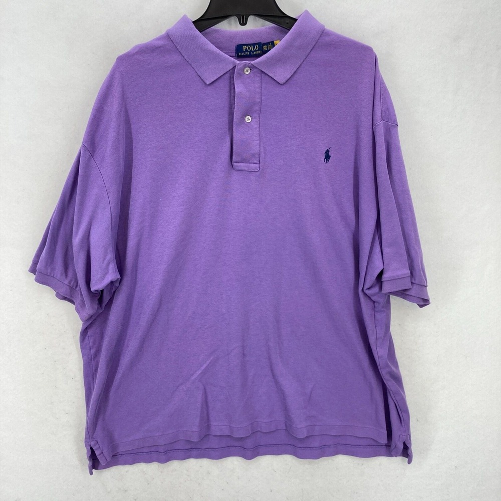 Polo Ralph Lauren Polo Shirt Mens 2XB Purple Stretch Preppy Casual Pony Logo